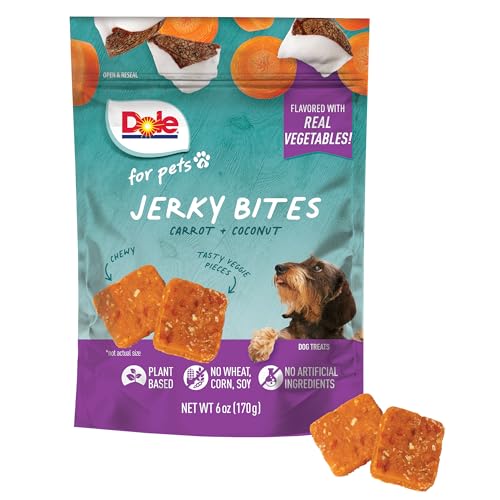 Dole for Pets Fruit Jerky Bites Dog Treats, Carrot and Coconut Flavor, Chewy Treats Flavored with Real Fruit and Vegetables, No Wheat, Corn, Soy, Artificial Flavors, Colors, or Preservatives, 6 Oz - Image 1