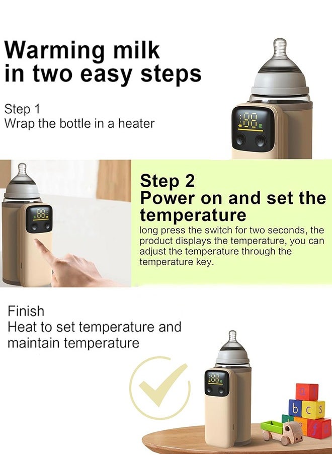 Garlo - Portable Bottle Warmer for Travel, Fast Heating - Travel Bottle Warmer with Battery-Powered Temperature Display (Bottle not Included) - Image 1