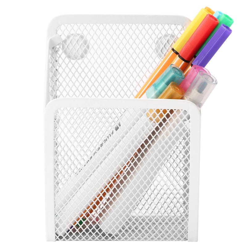 Sanpaint Magnetic Pencil Holder,Mesh Stainless Steel Pen Basket, Metal Writing Utensil Storage Organizer for Whiteboard,Blackboard,Kitchen, Locker, Home, or Office - Image 2