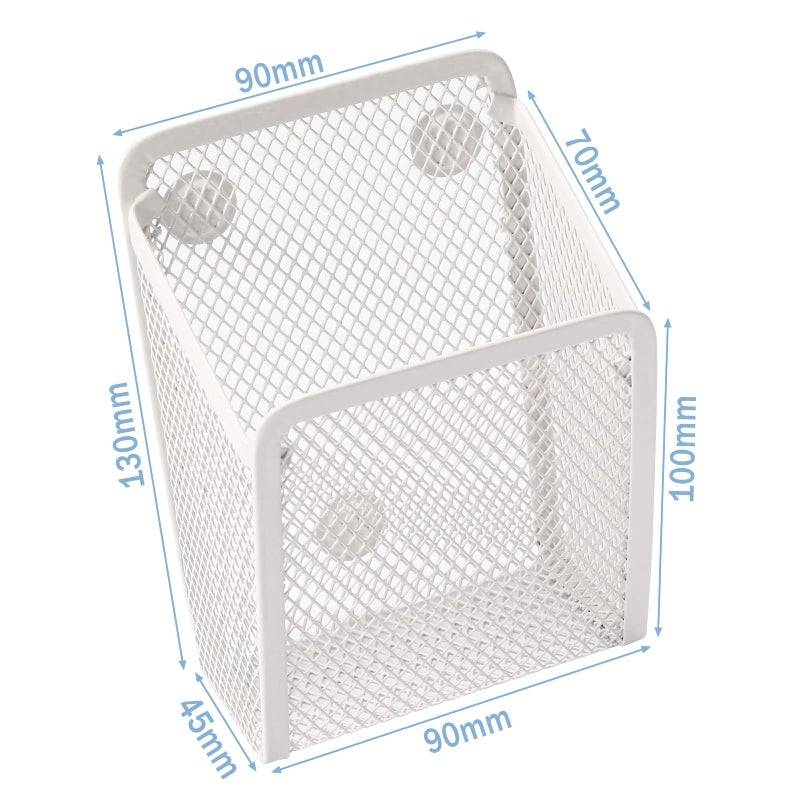 Sanpaint Magnetic Pencil Holder,Mesh Stainless Steel Pen Basket, Metal Writing Utensil Storage Organizer for Whiteboard,Blackboard,Kitchen, Locker, Home, or Office - Image 3