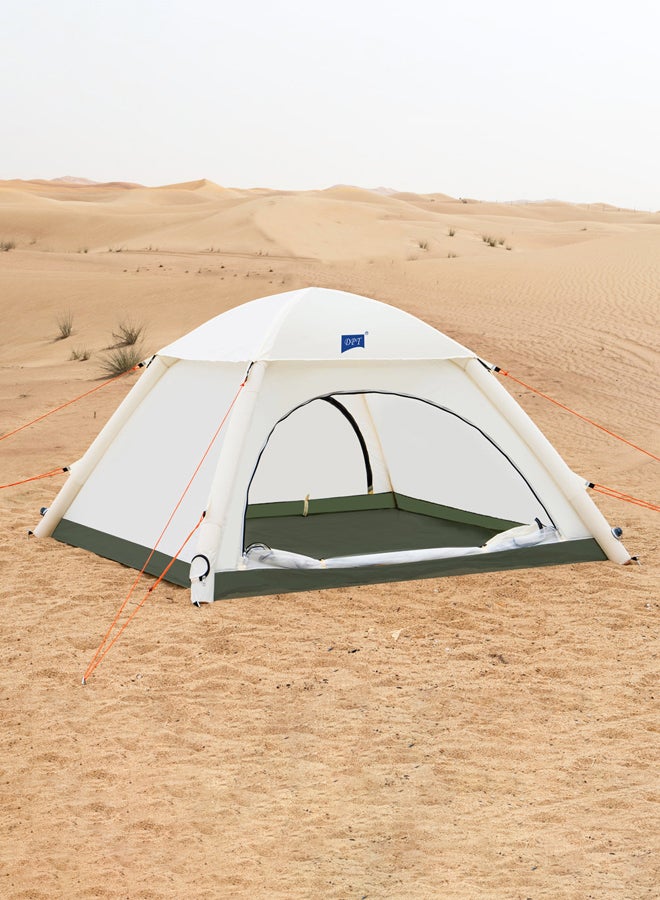 DPT خيمة قطنية هوائية للرحلات، خيمة قابلة للنفخ، بيج، حجم 210*210*136 سم - Image 3