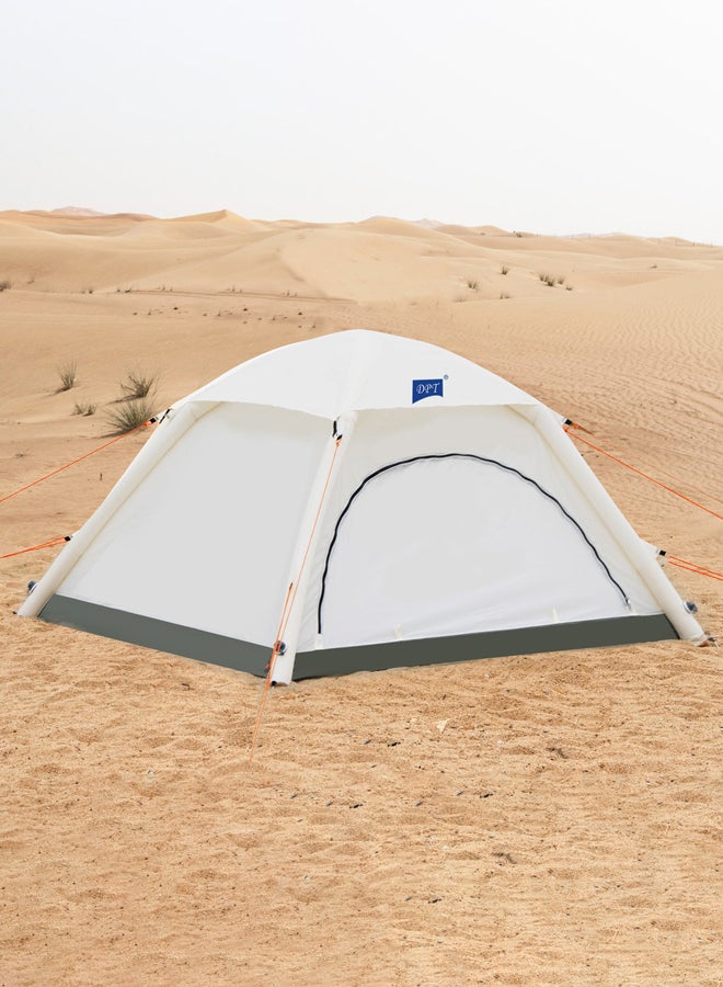 DPT خيمة قطنية هوائية للرحلات، خيمة قابلة للنفخ، بيج، حجم 210*210*136 سم - Image 2