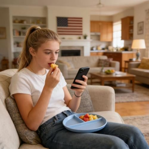 falichchch 9-Inch Large Multicolor Wheat Straw Divided Plates – Unbreakable 3-Compartment Plates for Portion Control & Healthy Eating Microwave & Dishwasher Safe – Eco-Friendly & Reusable (8) - Image 4