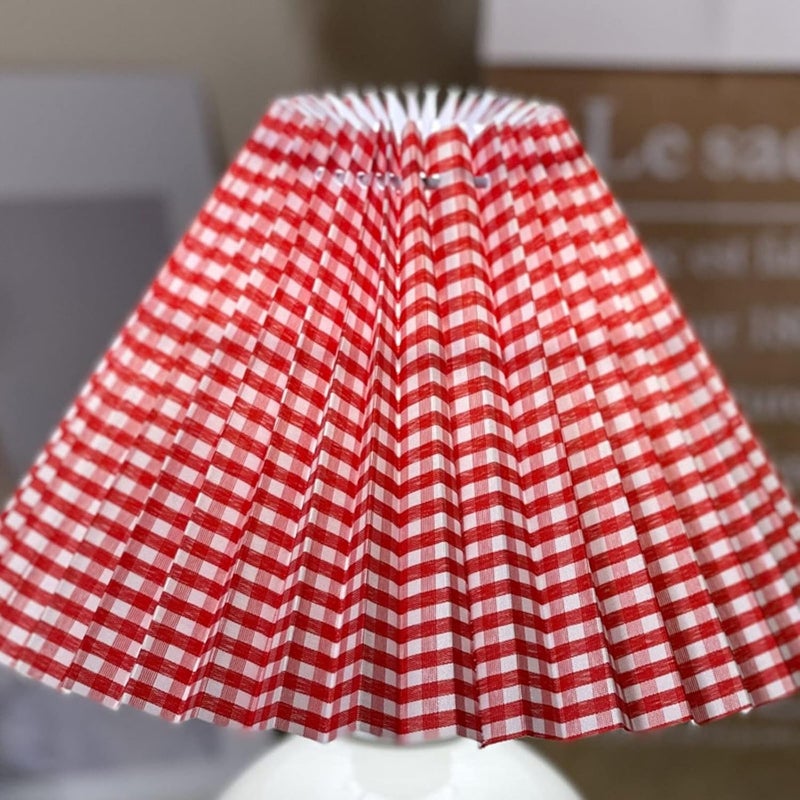 comfrt Lampshade, E27 Pleated Large Lamp Anti Dazzling Table Lamp Shade Fabric Bedroom Lampshade for Household Office(Khaki lampshade) - Image 4