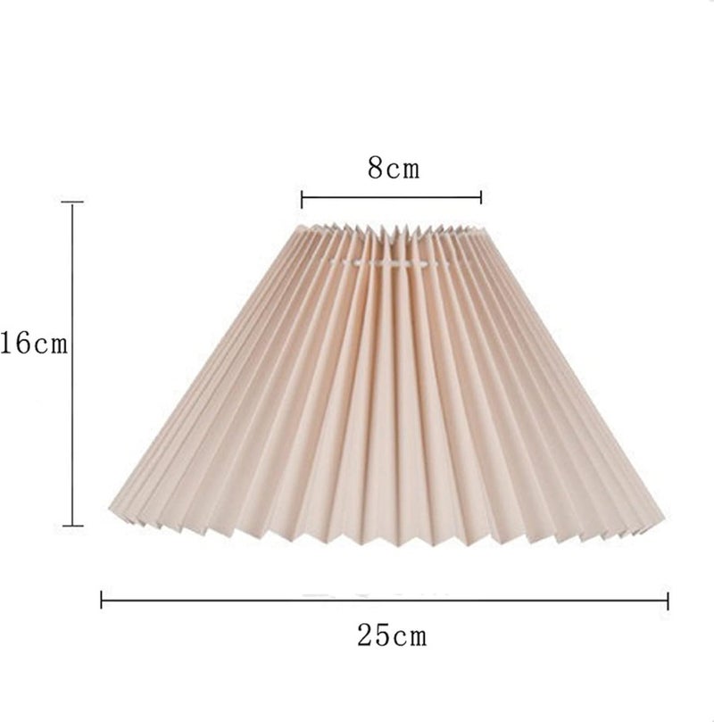 comfrt Lampshade, E27 Pleated Large Lamp Anti Dazzling Table Lamp Shade Fabric Bedroom Lampshade for Household Office(Khaki lampshade) - Image 2