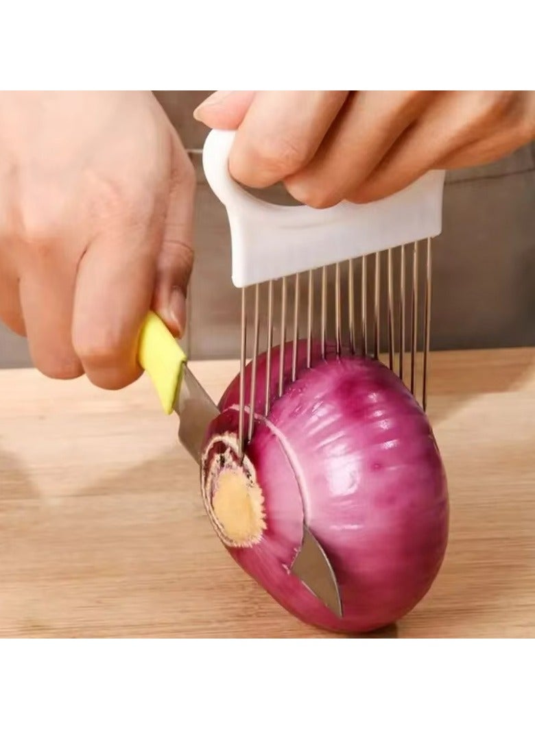 Onion Slicer and Vegetable Cutter Perfect for All Vegetables Fruits and Loosening Meats Stainless Steel Slicer Great Kitchen Multipurpose Handy Tool  - Image 1