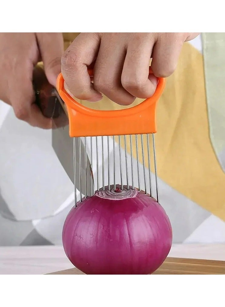Onion Slicer and Vegetable Cutter Perfect for All Vegetables Fruits and Loosening Meats Stainless Steel Slicer Great Kitchen Multipurpose Handy Tool  - Image 3