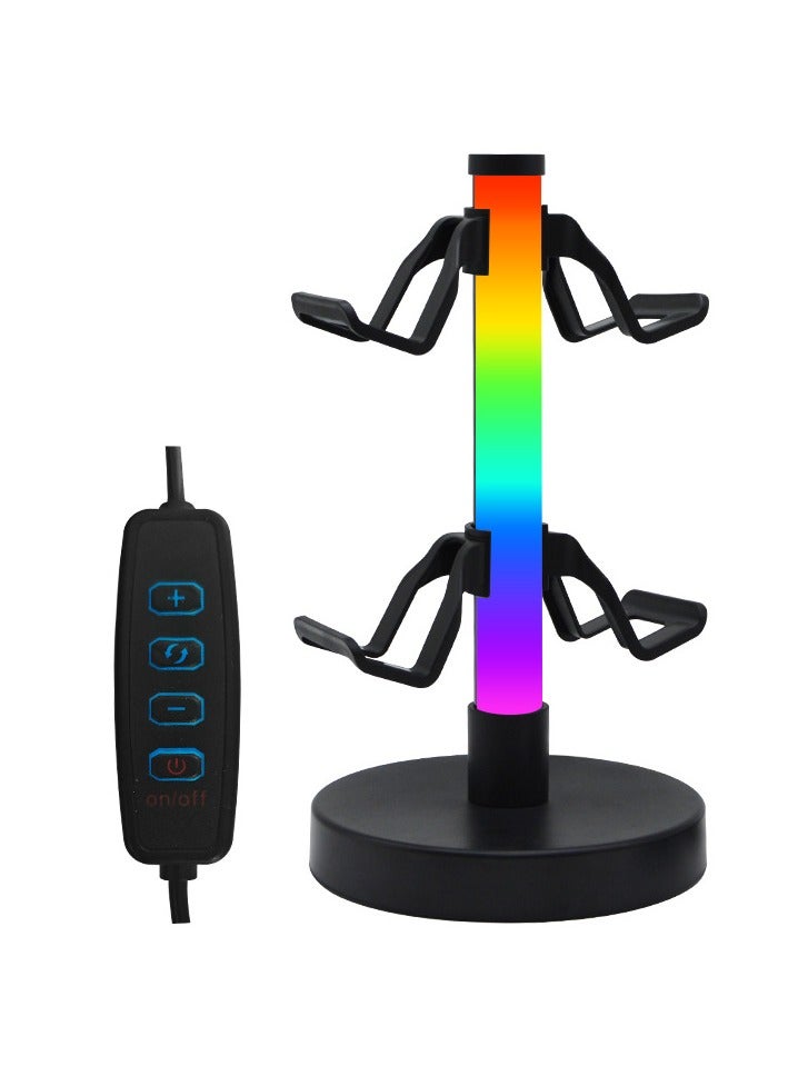 MWS-ForCamping Game Controller Holder RGB Headphone Holder Multiple Lighting Modes (Black) - Image 4