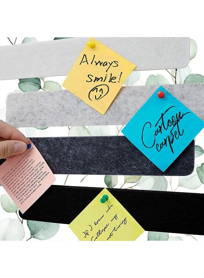 8 Pack Bulletin Board Strips, Felt Pin Board Bar Strips, Self Adhesive Bulletin Board Strips, Felt Cork Boards No Damage for Wall for Paste Notes, Schedules, Photos, Bulletin Board for Home Wall Dec - Image 3