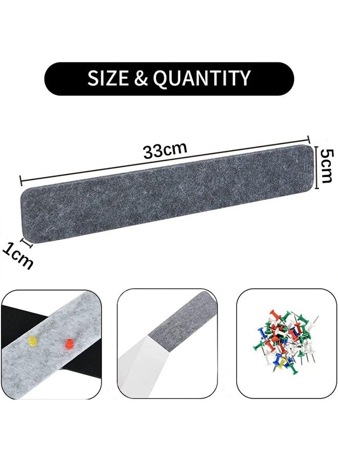 8 Pack Bulletin Board Strips, Felt Pin Board Bar Strips, Self Adhesive Bulletin Board Strips, Felt Cork Boards No Damage for Wall for Paste Notes, Schedules, Photos, Bulletin Board for Home Wall Dec - Image 5