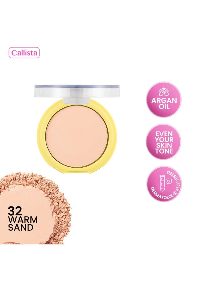 كاليستا بودرة مضغوطة ناعمة ومطفية رقم 32 بتركيبة خفيفة وطويلة الأمد للتحكم في اللمعان لجميع أنواع البشرة - Image 2