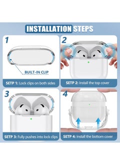 Generic Tpu Clear Cases for Apple Airpods 4 Drop Protection Case Cover for Men for Women with Lock and Keychain,(Clear/White)  - Image 4