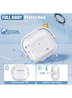 Generic Tpu Clear Cases for Apple Airpods 4 Drop Protection Case Cover for Men for Women with Lock and Keychain,(Clear/White)  - Image 5
