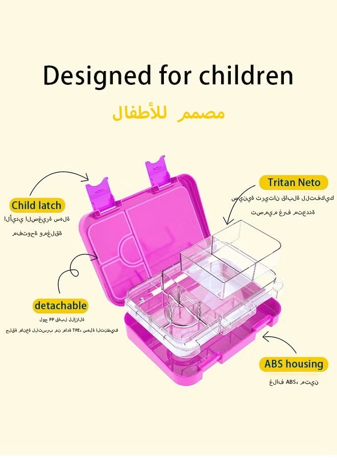 LO.BABY.VE Square Sealed Lattice Portable Lunch Box Purple - Image 3