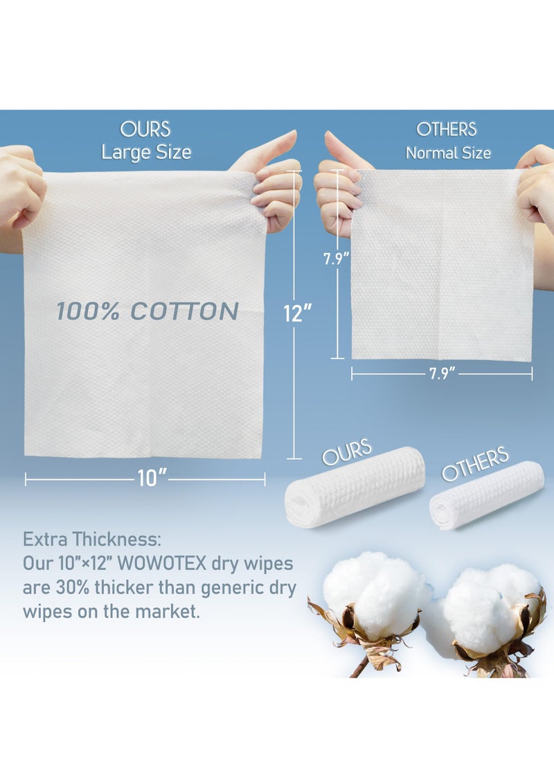 Generic Disposable Face Towel Biodegradable Face Towel for Drying Face 50 Count Box Extra Thick Soft One Time Use Face Towels 10"×12" Large Clean Towels for Sensitive Skin 100% Cotton Baby Care  - Image 5