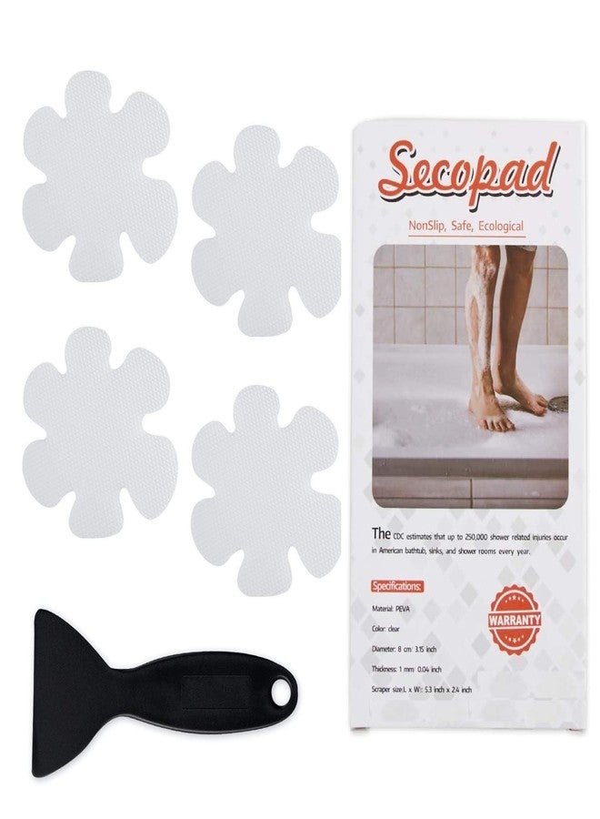 Secopad 24PCS Original Bathtub Stickers Non-Slip, Safety Shower Treads Adhesive Appliques with Premium Scraper - Image 1