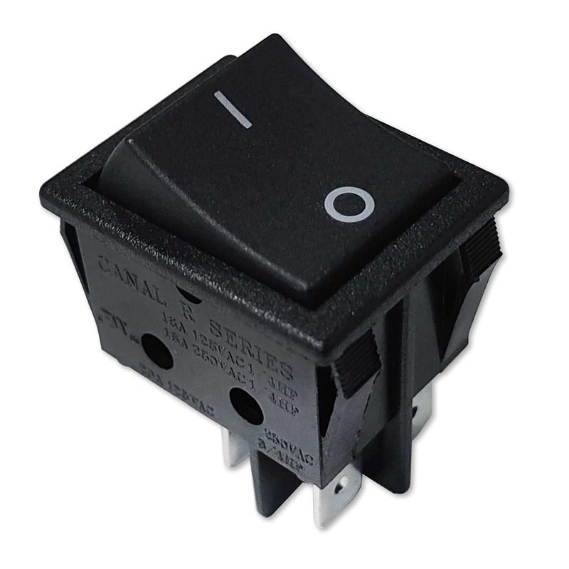 Miayaya مفتاح تشغيل/إيقاف قارب من نوع Canal R Series DPST 20A 16A 125 250VAC بديل لـ Hongju Taiheng TH3 Defond DRH-2415-3 متعدد الأغراض بديل PA66 أسود سهل التركيب متين - Image 1