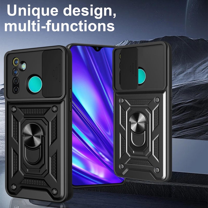 erorex For Realme 5 Pro Sliding Camera Cover Design TPU+PC Phone Case(Silver) - Image 2