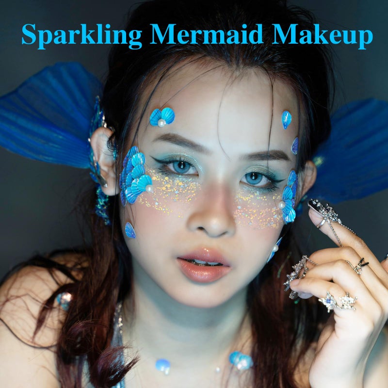 MEICOLY Mermaid Body Glitter Stick,Waterproof Halloween Face Glitter Gel,Chunky Glitter for Face/Body/Hair/Eyes,Glitter Face Paint,Sparkling Glitter Makeup,Body Glitter for Women and Kids - Image 2