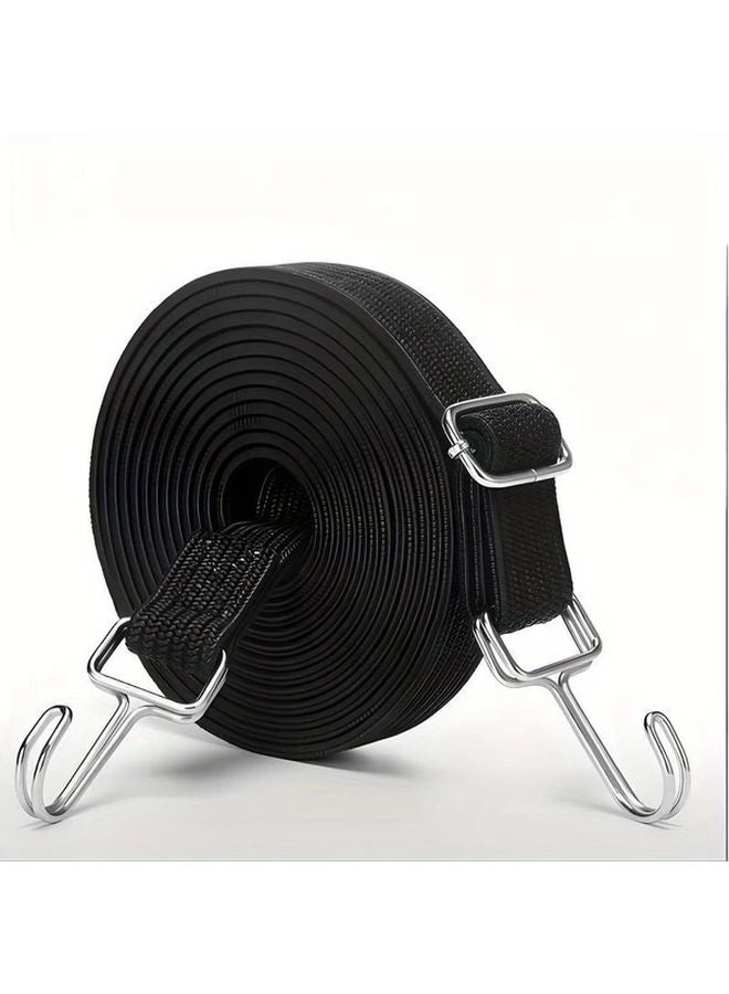 Heavy Duty Motorcycle Strap Black 4m Adjustable Cargo Tie Downs with Metal Hooks - Image 1