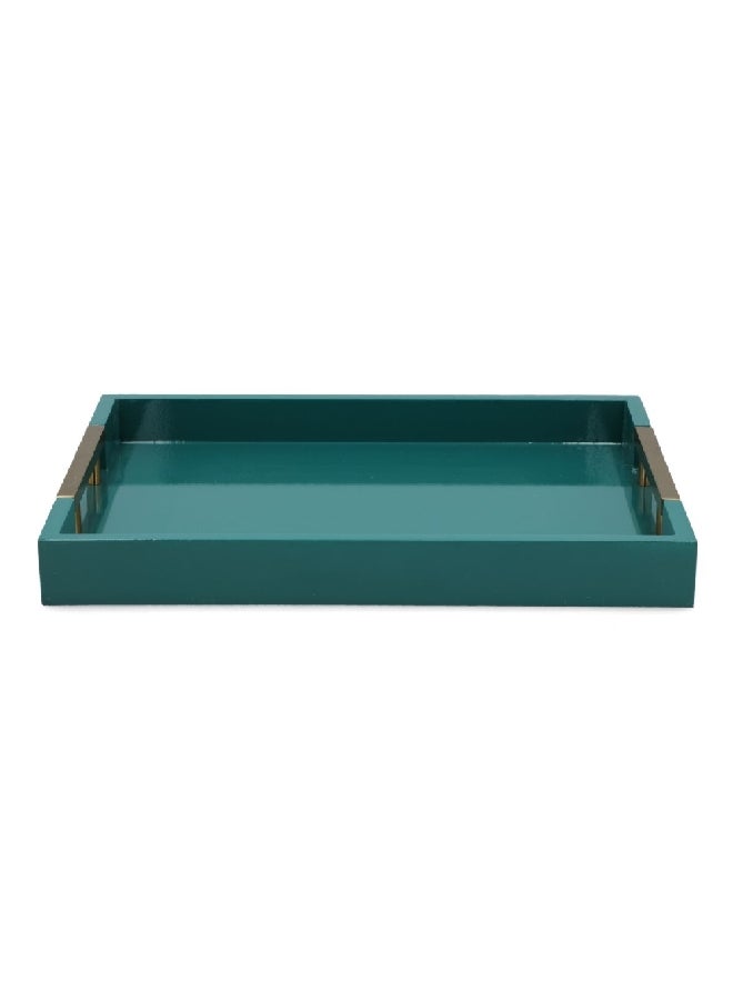 Felli Rectangular Shaped Wooden Serving Tray Gloss Green and Gold 5 x 30 x 40 cm Y1K150055-B - Image 1