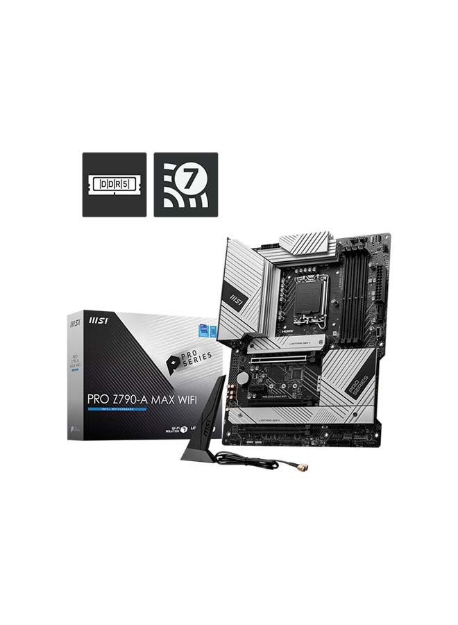 إم اس أي لوحة أم PRO Z790-A MAX WiFi ProSeries (تدعم معالجات إنتل من الجيل 12/13/14، LGA 1700، DDR5، PCIe 5.0، M.2، LAN بسرعة 2.5Gbps، USB 3.2 Gen2، Wi-Fi 7، ATX) باللون الأسود - Image 1