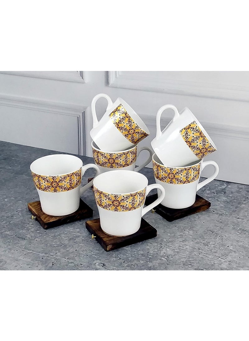 MOODY PANDA MOODY PANDA Set of 6 Cups Cup Set Bone China 150ml Cups Set of 6 Tea Cups  - Image 1