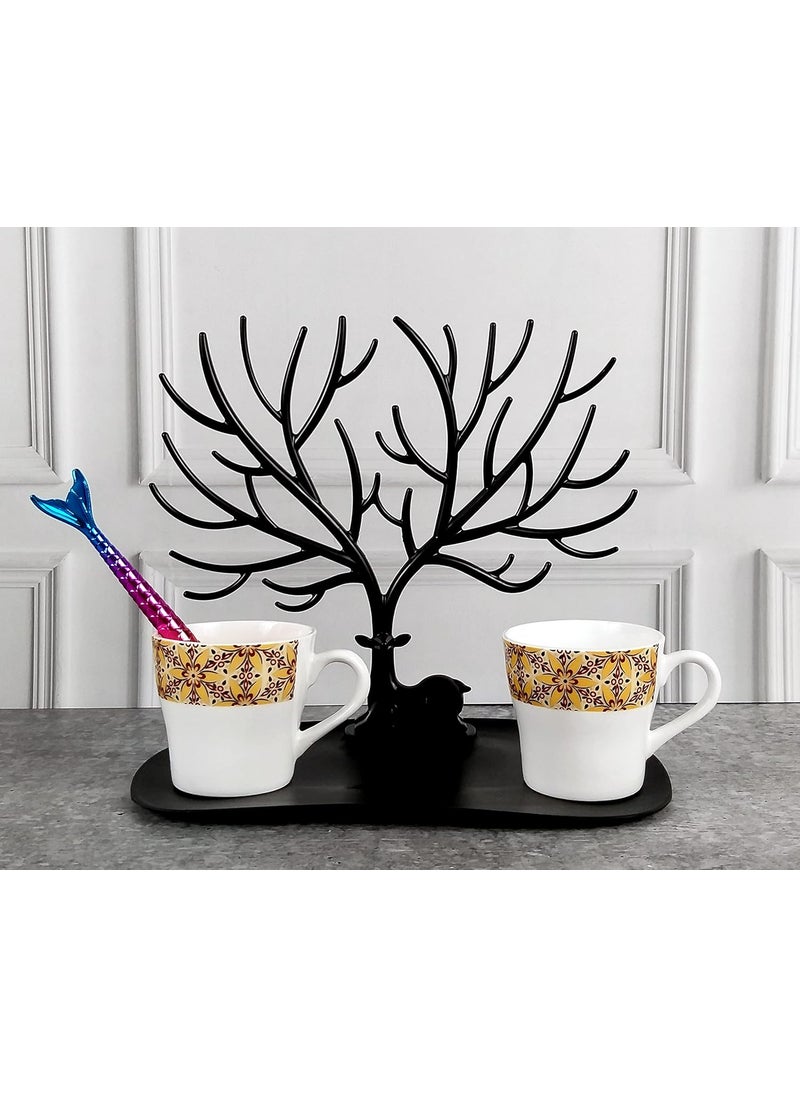 MOODY PANDA MOODY PANDA Set of 6 Cups Cup Set Bone China 150ml Cups Set of 6 Tea Cups  - Image 5
