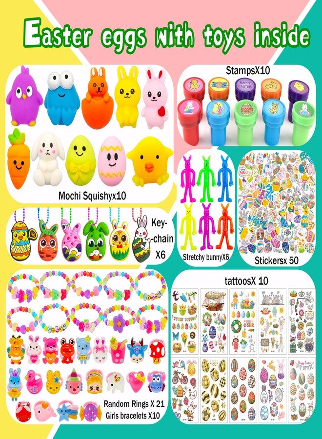 Phaorui 318 pcs Easter Eggs 100 pack Easter Eggs Bulk wtih 218 Toys inside Small Toys for Easter Egg Easter Basket Stuffers Hunt Party Favors for Kids Toddlers Boys Girls - Image 3