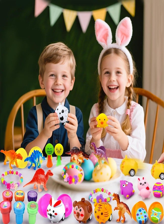 Phaorui 318 pcs Easter Eggs 100 pack Easter Eggs Bulk wtih 218 Toys inside Small Toys for Easter Egg Easter Basket Stuffers Hunt Party Favors for Kids Toddlers Boys Girls - Image 5
