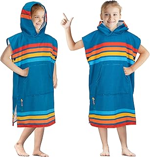 Suncube SUN CUBE Kids Changing Robe Surf Poncho, Microfiber Quick Dry Beach Swim Towel Poncho with Hood, Pocket for Boys Girls - Image 1