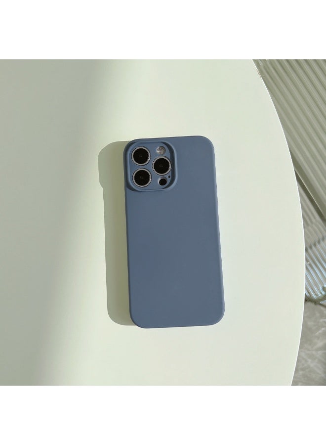 NIBEMINENT Liquid Silicone Solid Color Protective TPU Case Cover For iPhone 16 Pro, Bird’s Feather Blue