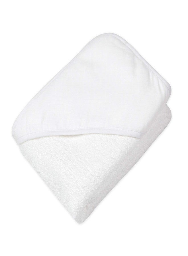 HonestBaby unisex baby 3-Piece Organic Cotton Hooded Towel & Washcloth Set Bandana, Bright White, One Size US - Image 2