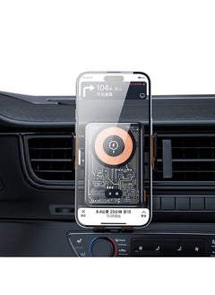Recci Recci RHO-C38 Mars Series Car Phone Holder with MagSafe Wireless Charging, 15W Fast Charging, Blue Light Indicator, 360° Rotation, Adjustable Air Vent Mount for iPhone 12/13/14/15, Qi-Compatible Phones  - Image 3