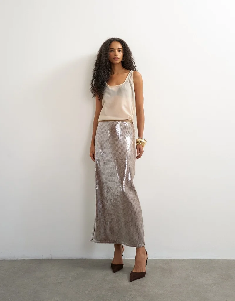 Topshop  Sequin Maxi Skirt for Women | Best Price UAE