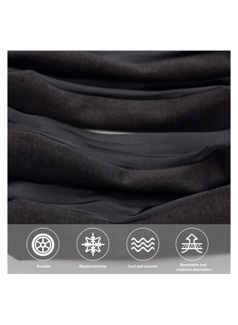SYOSI Women Thin Socks Ice Silk Skin Tone Cotton Nylon Low Cut Liner Non Slip Hidden Invisible Socks for Flats 4 Pack Black - Image 4