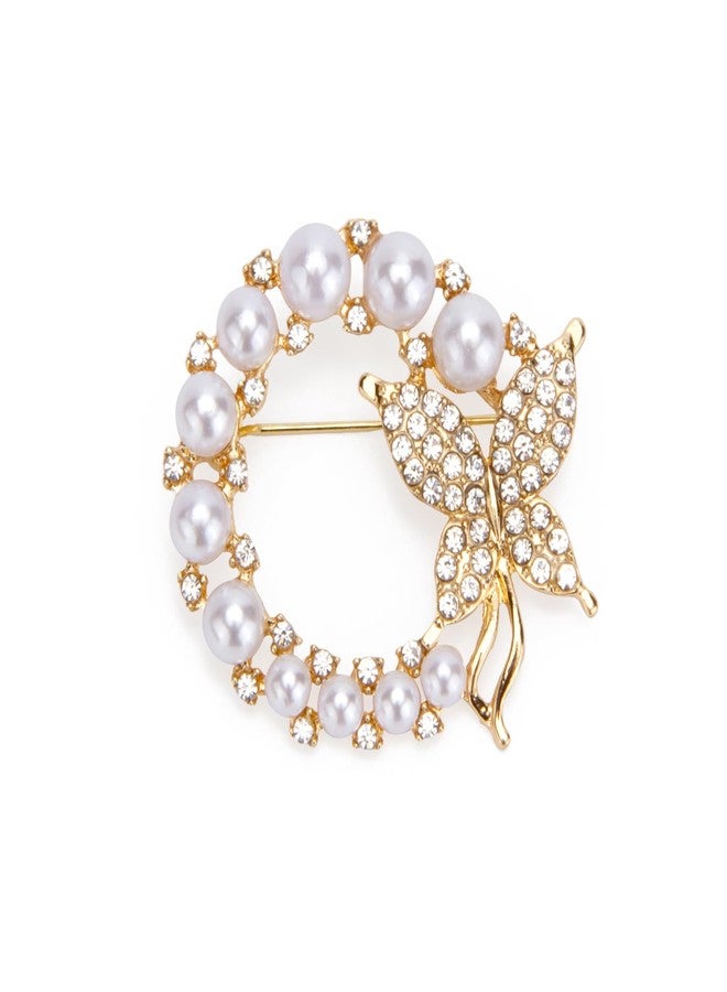 Wynameleri Lapel Pins Brooch Fashion Butterfly Design with Pearl in Gift Box - Image 1