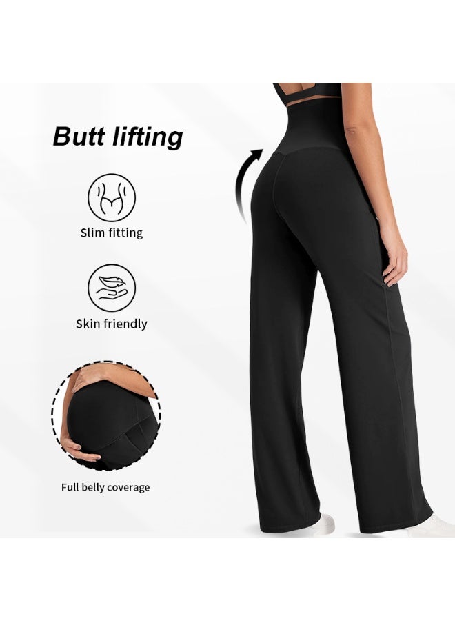 Women's High-waisted, High-elasticity, Straight-leg Maternity Pants That Support the Belly; Suitable for Casual Wear As Outerwear; Breathable and Does not Constrict the Belly. - Image 3