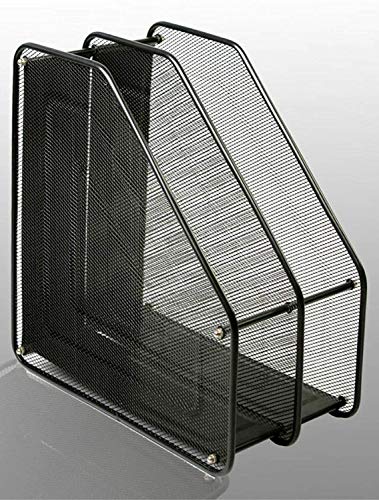 SUKHAD 2 Layer Metal Mesh Magazine and Document Holder, 35.5 X 28.5 X 16 cm, Black - Image 3