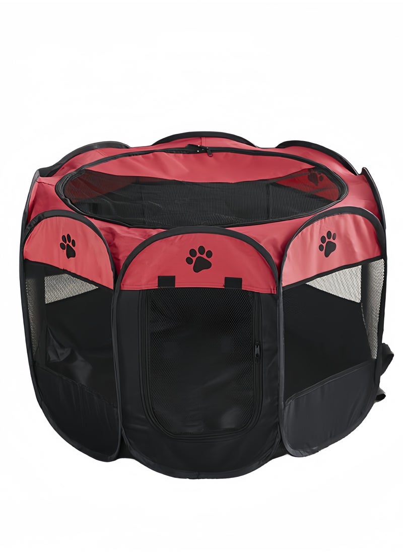 Generic Octagonal Tent Outdoor Bed Red/Black For Pet 91 x 91 x 58CM  - Image 1