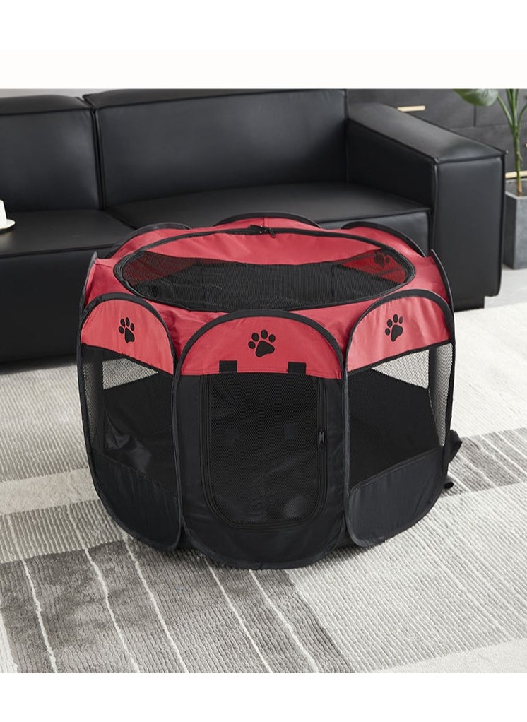 Generic Octagonal Tent Outdoor Bed Red/Black For Pet 91 x 91 x 58CM  - Image 3