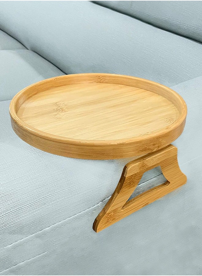 LENND Home Clip On Tray Sofa Table for Wide Couches. Couch Arm Tray Table, Portable Table, TV Table and Side Tables for Small Spaces. height 12 cm and circumference of 24.5 cm  - Image 1
