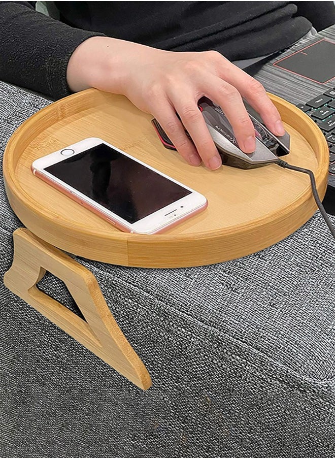 LENND Home Clip On Tray Sofa Table for Wide Couches. Couch Arm Tray Table, Portable Table, TV Table and Side Tables for Small Spaces. height 12 cm and circumference of 24.5 cm  - Image 4