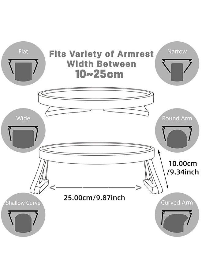 LENND Home Clip On Tray Sofa Table for Wide Couches. Couch Arm Tray Table, Portable Table, TV Table and Side Tables for Small Spaces. height 12 cm and circumference of 24.5 cm  - Image 5