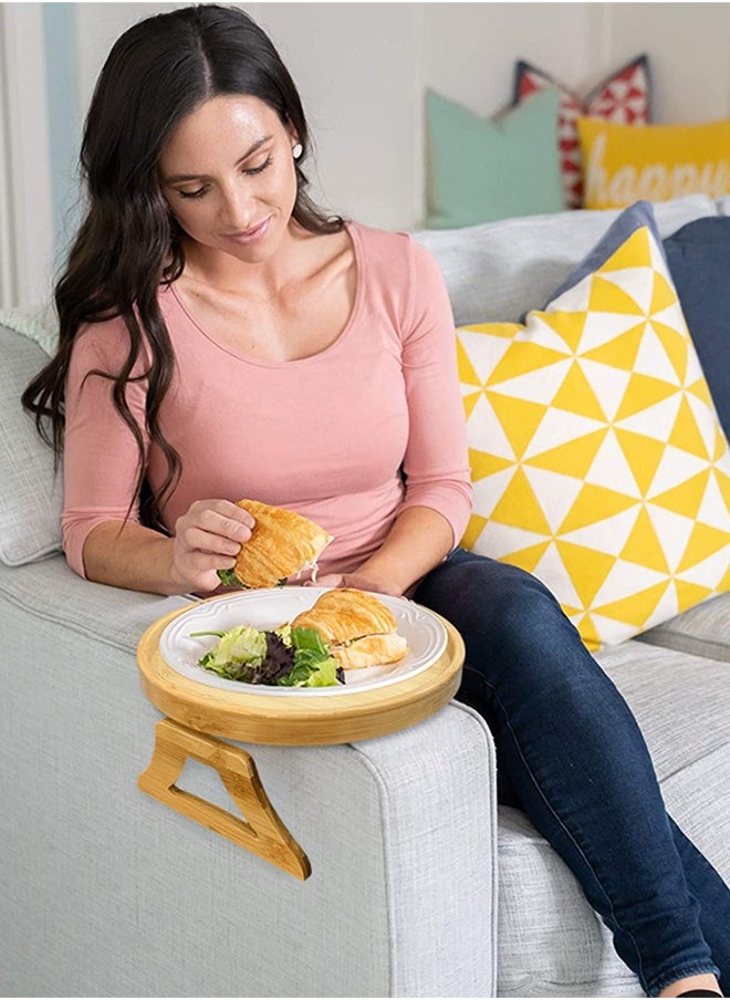 Home Clip On Tray Sofa Table for Wide Couches. Couch Arm Tray Table, Portable Table, TV Table and Side Tables for Small Spaces. height 12 cm and circumference of 24.5 cm