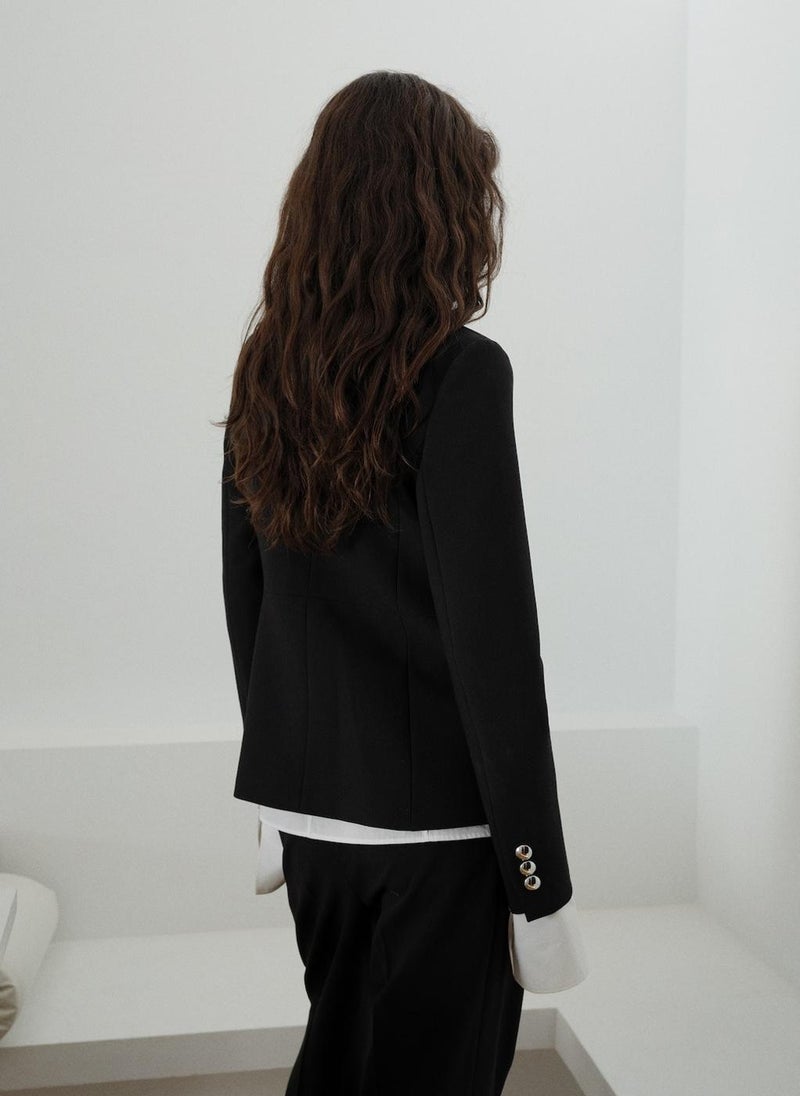 MANGO Jacket With Jewel-Button Strip Collar  - Image 2