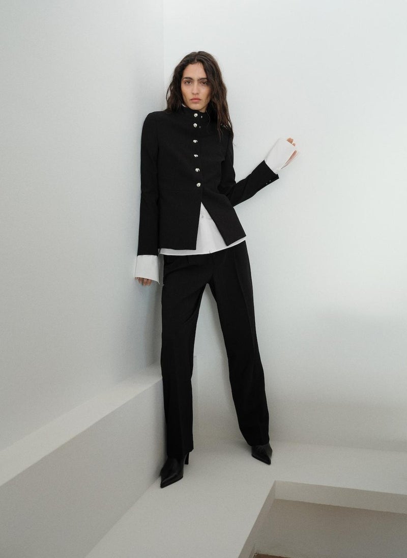 MANGO Jacket With Jewel-Button Strip Collar  - Image 4