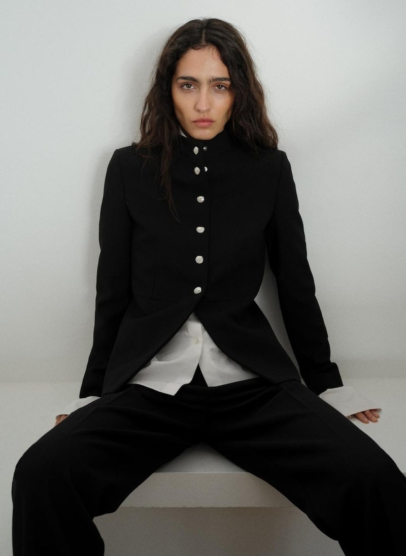 MANGO Jacket With Jewel-Button Strip Collar  - Image 3