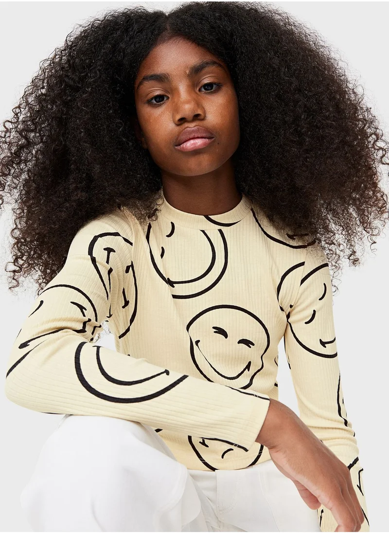 H&M Kids Smiley Print Top