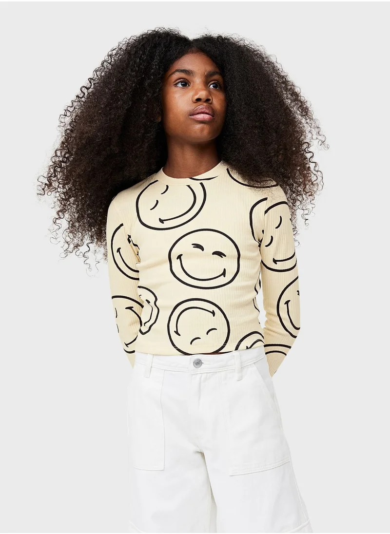 H&M Kids Smiley Print Top
